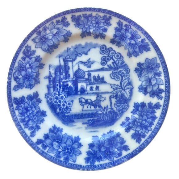 TA Shoten TSL13 Blue & White Plate Flow 6.25" Diameter Vintage Collectible - Picture 1 of 6